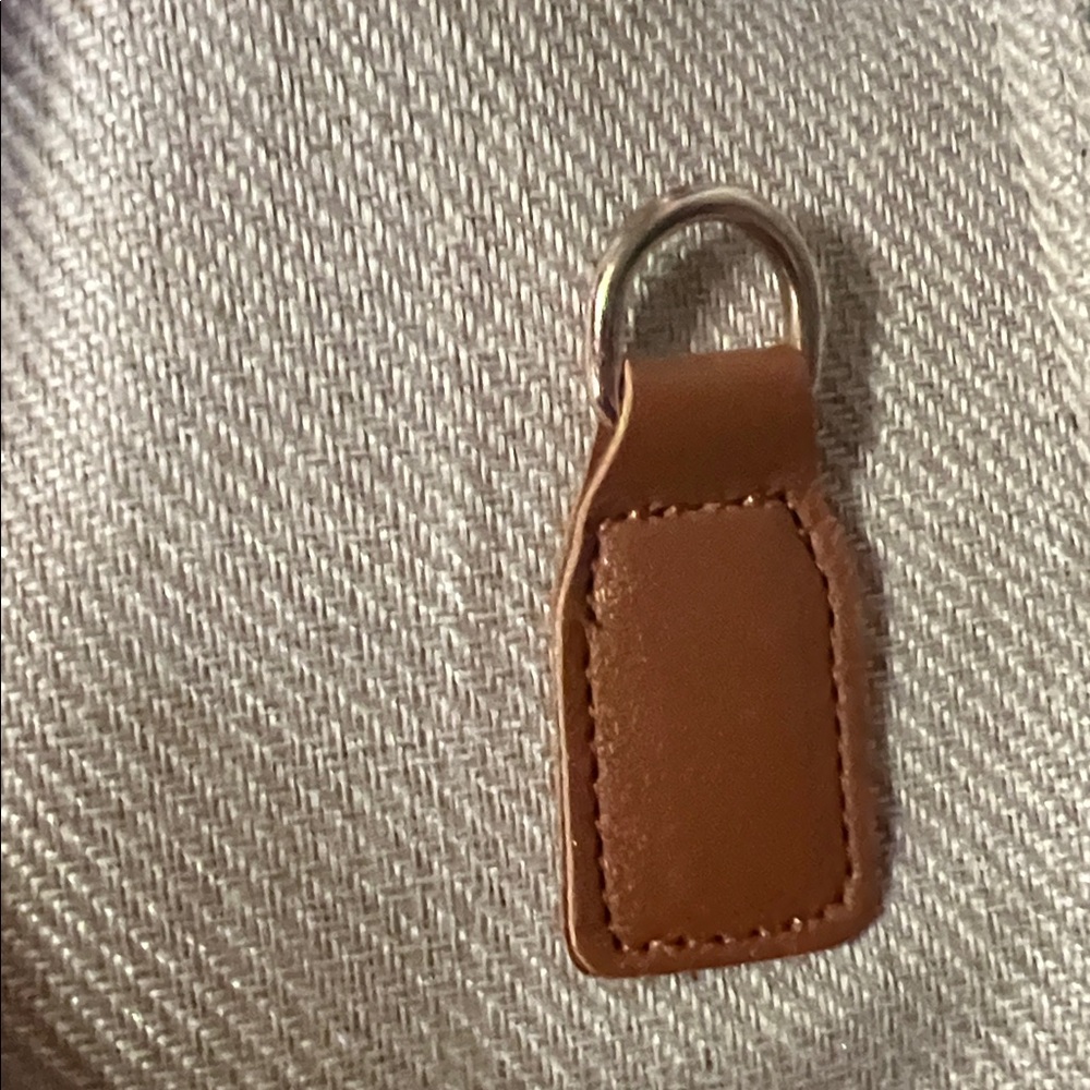 Structured Canvas Tote Bag Neutral Stripe Commuter & Beach Bag Tan/Black - Picture 10 of 10